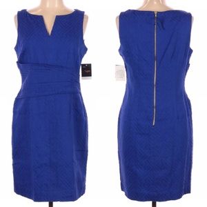 Just Taylor Royal Blue V-Neck Lined Sheath Dress